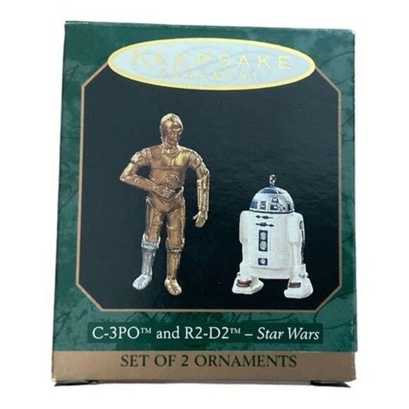 C-3PO & R2-D2 Star Wars - 1997 Hallmark Set of Two Miniature Ornaments - Picture 8 of 8